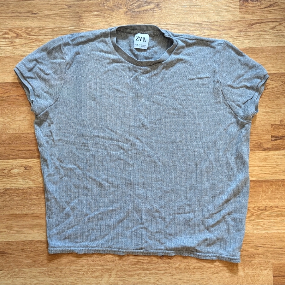 Zara Sm grey knitted shirt